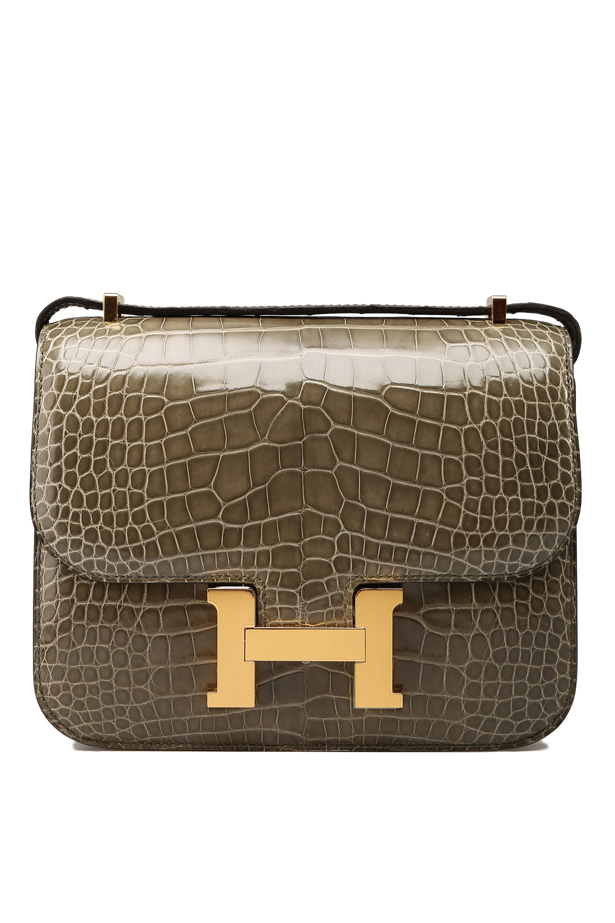 Hermes Constance Alligator shiny Red Gold Hardware GHW 18cm Full Handmade -  lushenticbags