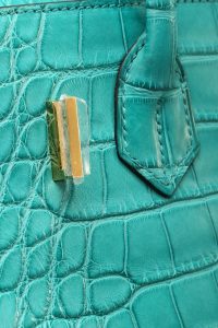 Hermès 30cm Birkin HSS Mimosa/Bleu Paon Matte Porosus Crocodile