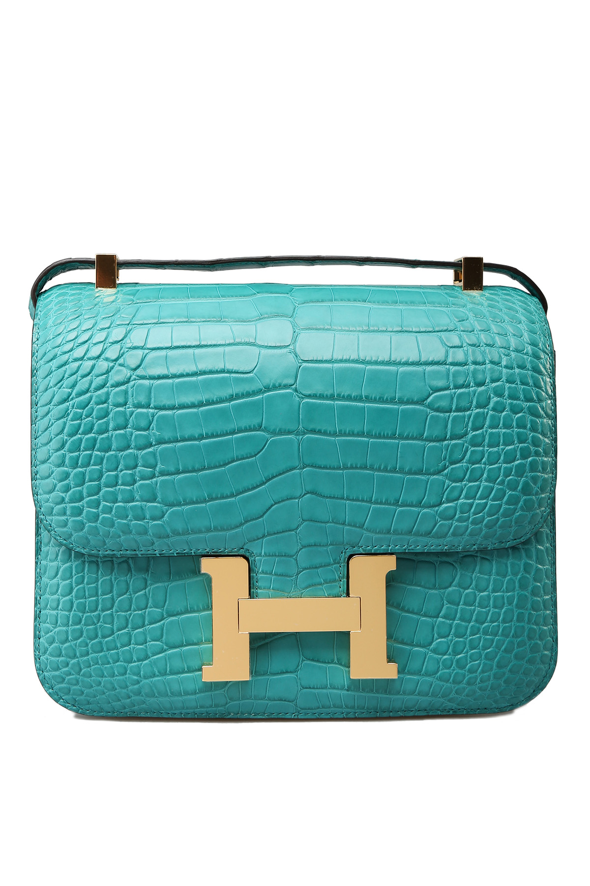 Hermes Constance 24 Bleu Paon / Menthe Enamel Hardware - Vendome