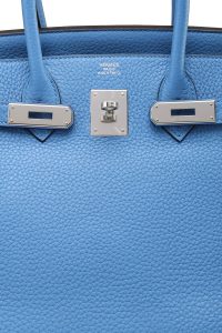 hermes miniberline bag in blue paradis, silver cdc, cartier