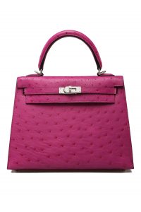 Hermès Kelly 25 Sellier Purple Pink Rose Pourpre Ostrich with Palladium  Hardware - Bags - Kabinet Privé