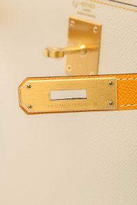 Hermès Kelly 25 HSS Gold and Craie Epsom With Brushed Gold Hardware