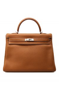 Hermes Kelly 35 Retourne Togo Leder Etain Gris Mouette Hardware Palladium