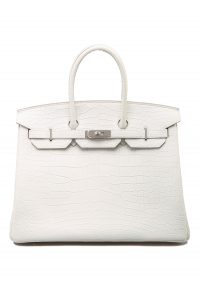 Birkin 35 alligator handbag Hermès Grey in Alligator - 24998928