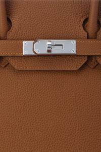 Hermès Gold/Jaune D'ambre Togo and Swift Leather Palladium Finish Officier Birkin  35 Bag Hermes