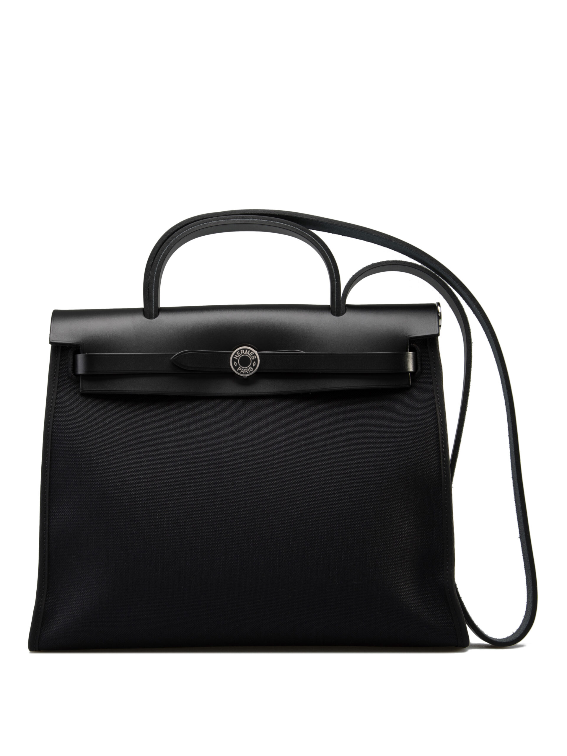 Hermes Herbag Zip Retourne 31 Black Berline / Black Hunter Leather