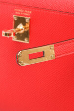 Hermes Kelly 20 Mini Sellier Rouge de Coeur Alligator Lisse Shiny Gold  Hardware #D - Vendome Monte Carlo
