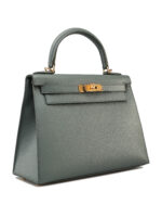 HERMÈS  VERT AMANDE SELLIER KELLY 25CM OF EPSOM LEATHER WITH