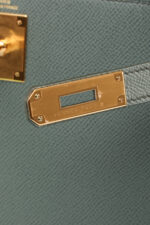 Hermes Kelly 28 Vert Amande Gray Epsom Sellier Bag New Color at
