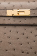 Hermès Kelly 20 Gris Asphalte Sellier Ostrich Gold Hardware GHW